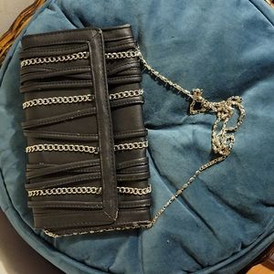 Small black and silver purse